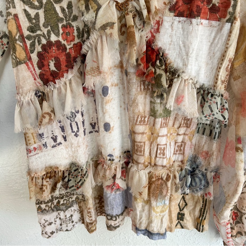Anthropologie Tiny Whimsigoth Patchwork Blouse Iv… - image 4